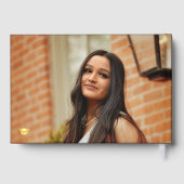 Afstuderen foto elegant script afstuderen naam gastenboek (Achterkant)