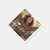 Afstuderen foto Elegant script afstuderen pet Servet (Hoek)