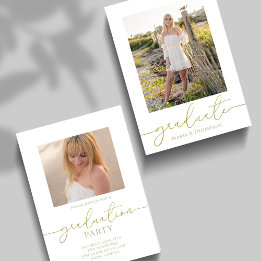 Afstuderen foto Elegante Typografie Gouden Script Aankondiging