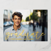 Afstuderen foto en feest folie uitnodiging (Voorkant)