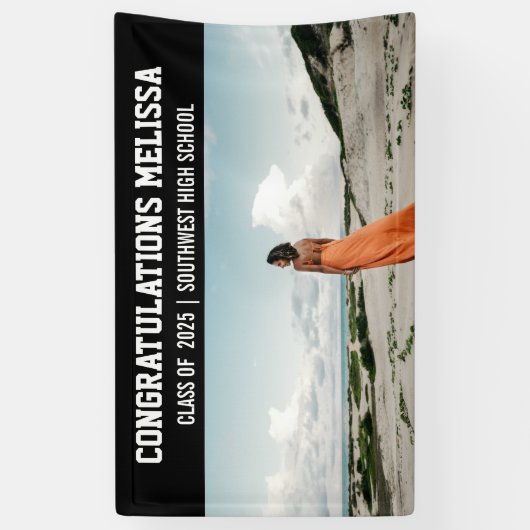 Afstuderen foto | Gefeliciteerd met je foto Bold Spandoek (Verticaal)