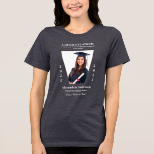 Afstuderen foto Gefeliciteerd personaliseren Tri-Blend Shirt