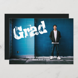 Afstuderen Foto gepersonaliseerd Graffiti Dark Gra Kaart