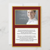 Afstuderen Foto Gepersonaliseerde Nota Maroon en G Kaart (Achterkant)