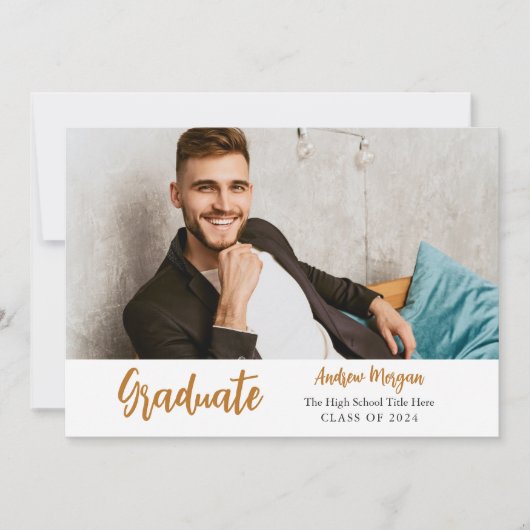 Afstuderen Foto Gold confetti Gradup Cap Kaart (Voorkant)