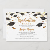 Afstuderen Foto Gold confetti Gradup Cap Kaart (Achterkant)