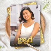 Afstuderen foto gouden gewaagde moderne typografie aankondiging