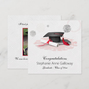 Afstuderen Foto Grafisch Mortar Board White Swirls Aankondiging