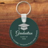 Afstuderen foto groen 2024 Keepsake elke kleur Sleutelhanger (Voorkant)