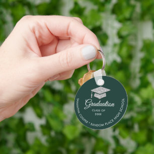 Afstuderen foto groen 2024 Keepsake elke kleur Sleutelhanger