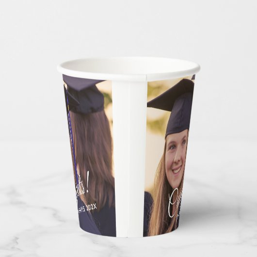 Afstuderen Foto Jaar Klasse van 2024 Papieren Bekers (Rechts)