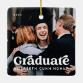 Afstuderen Foto kerstfeestdag  Klassiek Keramisch Ornament (Achterkant)
