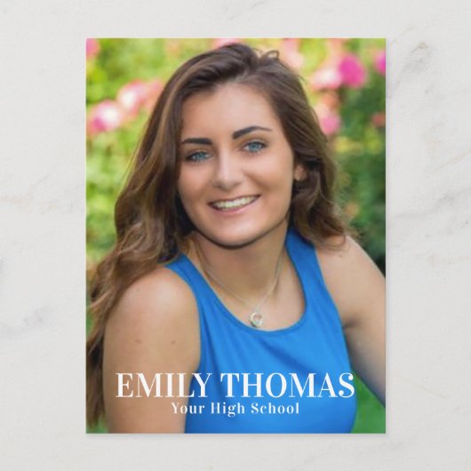 Afstuderen Foto minimalistisch, eenvoudig script r Briefkaart (Voorkant)