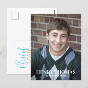 Afstuderen Foto minimalistisch klassiek script Gol Briefkaart