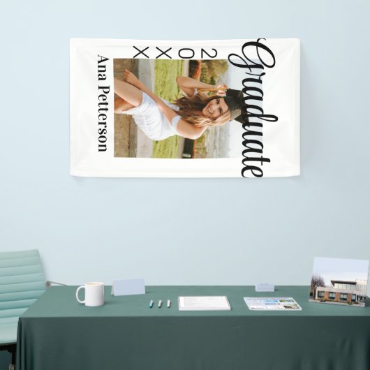 Afstuderen foto Modern Classic Voeg jaarnaam rusti Spandoek (Beurs)