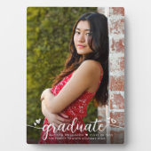 Afstuderen Foto Modern Elegant Calligraphy Hearts Fotoplaat (voorkant)