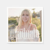 Afstuderen Foto Modern Elegant Minimalist Servet (Voorkant)