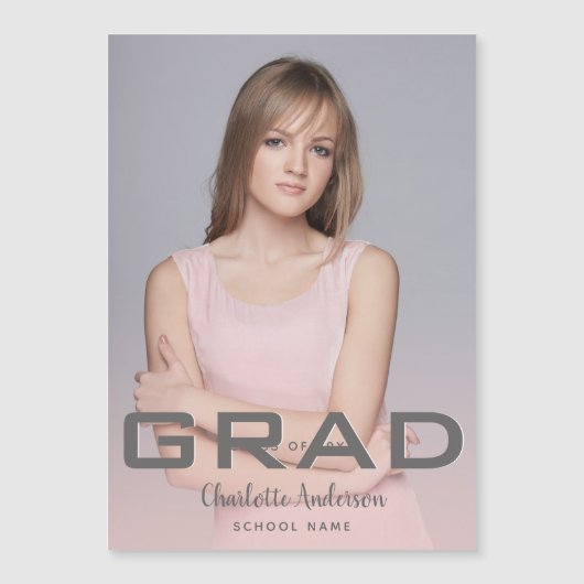 Afstuderen foto modern elegant roos goud (Voorkant)