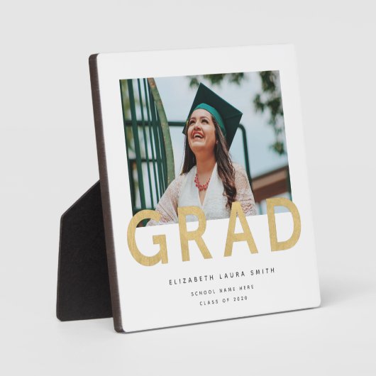 Afstuderen Foto Modern Gold Persoonlijke keepomwil Fotoplaat (Voorkant)