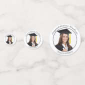 Afstuderen Foto Modern Minimal White Black Confetti (Voorkanten)