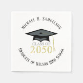 Afstuderen Foto Modern Minimalist Black Gold Servet (Voorkant)