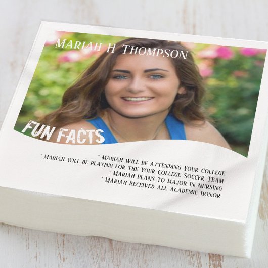 Afstuderen Foto Modern Minimalist Fun Facts Servet