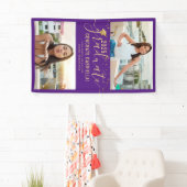 Afstuderen Foto Paars Gold Confetti Banner (Insitu)