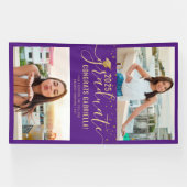 Afstuderen Foto Paarse Gouden Klasse van 2025 Groo Spandoek (Horizontaal)