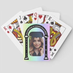 Afstuderen foto, Pet Tassel & Diploma, Arch Rainbo Pokerkaarten