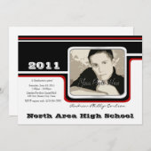 Afstuderen foto/ rode streep kaart (Voorkant / Achterkant)