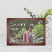 Afstuderen foto rustieke houten plank kaart (Staand voorkant)