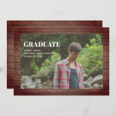 Afstuderen foto rustieke houten plank kaart (Voorkant / Achterkant)