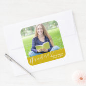 Afstuderen foto Schattigee Klasse van 2024 Afstude Vierkante Sticker (Envelop)