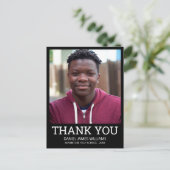 Afstuderen Foto Simple Black Hartelijk dank Briefkaart (Staand voorkant)