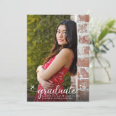 Afstuderen Foto Simple Modern Calligraphy Heatten Aankondiging (Staand voorkant)