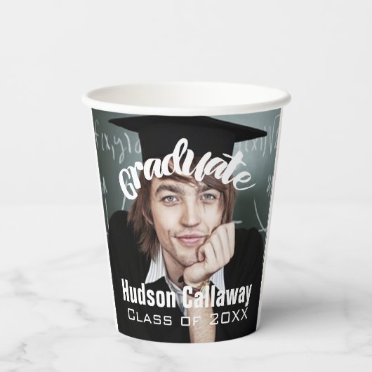 Afstuderen Foto Simple Moderne Open House Party Pa Papieren Bekers (Achterkant)