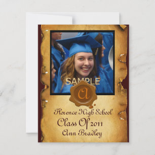 AFSTUDEREN FOTO TEMPLATE PARCHMENT Brown Wax Seal Kaart