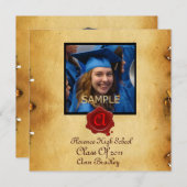 AFSTUDEREN FOTO TEMPLATE PARCHMENT Red Wax Seal Kaart (Voorkant / Achterkant)