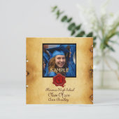 AFSTUDEREN FOTO TEMPLATE PARCHMENT Red Wax Seal Kaart (Staand voorkant)