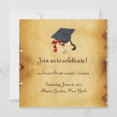 AFSTUDEREN FOTO TEMPLATE PARCHMENT Red Wax Seal Kaart (Achterkant)