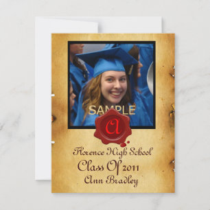 AFSTUDEREN FOTO TEMPLATE PARCHMENT Red Wax Seal Kaart