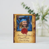 AFSTUDEREN FOTO TEMPLATE PARCHMENT Red Wax Seal Kaart (Staand voorkant)
