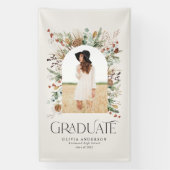 Afstuderen foto terracotta botanische moderne spandoek (Verticaal)