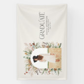 Afstuderen foto terracotta botanische moderne spandoek (Verticaal)