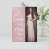 Afstuderen Foto Trendy Blush Pink Metal Effect (Staand voorkant)