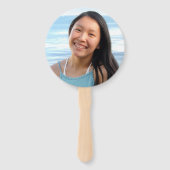 Afstuderen foto turquoise script navy keepomwille handwaaier (Achterkant)