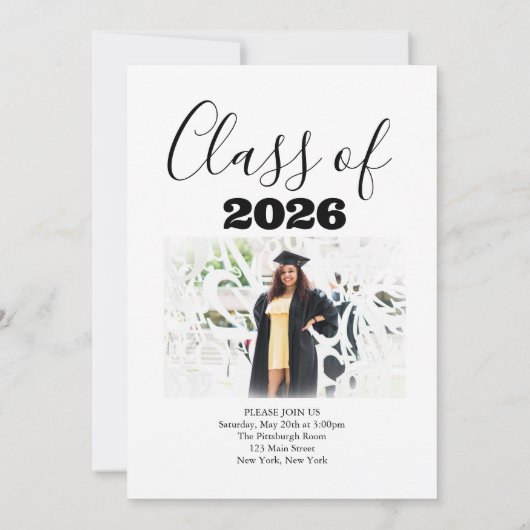 Afstuderen foto Uitnodiging (Achterkant)