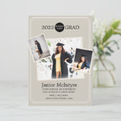 Afstuderen Foto-uitnodiging met foto's Kaart (Staand voorkant)