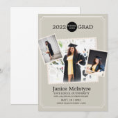 Afstuderen Foto-uitnodiging met foto's Kaart (Voorkant / Achterkant)