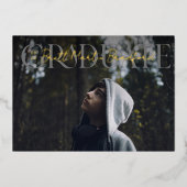 Afstuderen foto van het Serif Afstuderen Folie Uitnodiging (Voorkant)